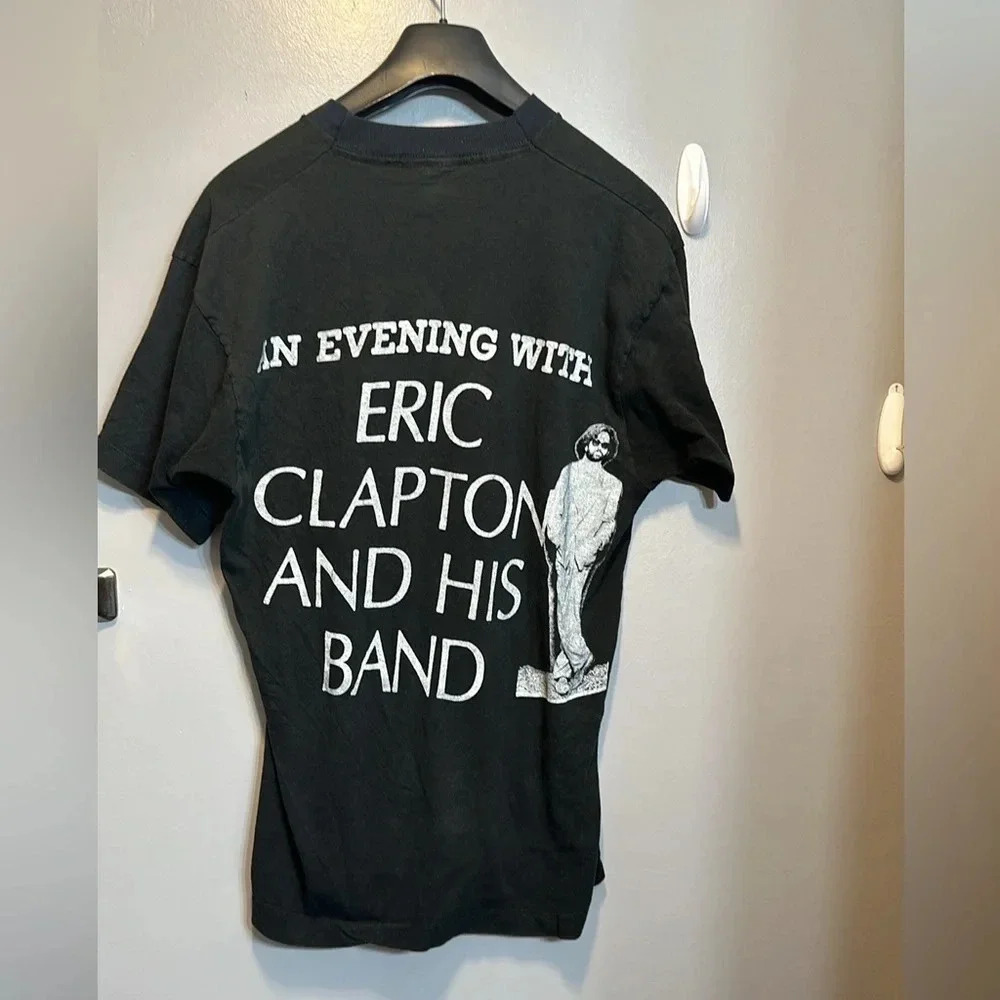 VTG Rare An Evening With Eric Clapton & His Band XL Blk T-Shirt (Tag Bloopers)
